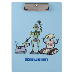 Fijne leuke robots trio cartoon klembord