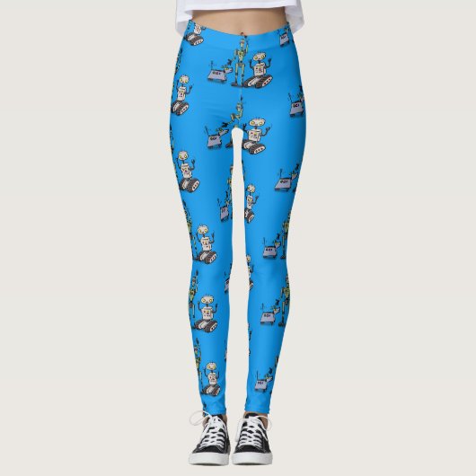 Fijne leuke robots trio cartoon leggings (Voorkant)