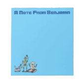Fijne leuke robots trio cartoon notitieblok (Voorkant)