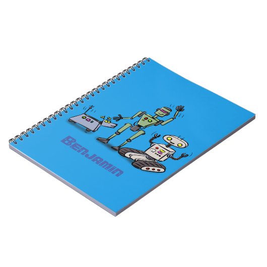 Fijne leuke robots trio cartoon notitieboek (Linkerzijde)