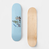 Fijne leuke robots trio cartoon persoonlijk skateboard (Voorkant)