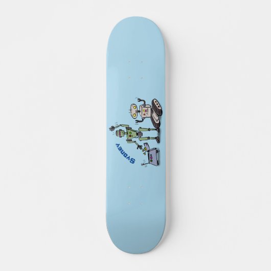 Fijne leuke robots trio cartoon persoonlijk skateboard (Voorkant)