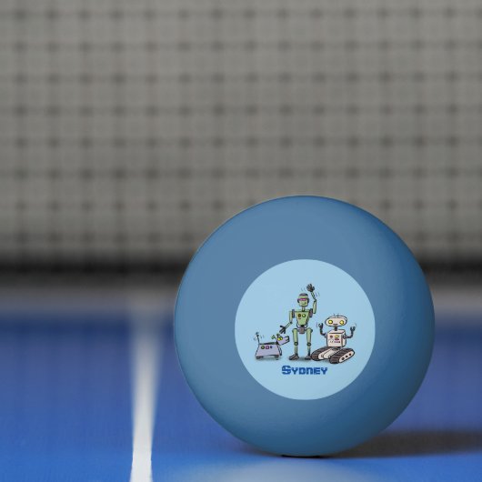 Fijne leuke robots trio cartoon pingpongbal (Net)