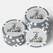Fijne leuke robots trio cartoon poker chips (Opstapeling)