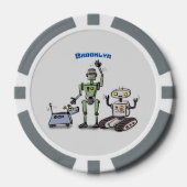 Fijne leuke robots trio cartoon poker chips (Voorkant)