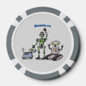 Fijne leuke robots trio cartoon poker chips (Achterkant)