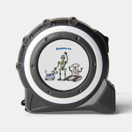 Fijne leuke robots trio cartoon rolmaat (Voorkant)