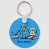 Fijne leuke robots trio cartoon sleutelhanger (Voorkant)