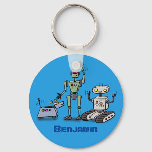 Fijne leuke robots trio cartoon sleutelhanger
