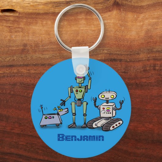 Fijne leuke robots trio cartoon sleutelhanger (Voorkant)