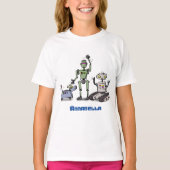 Fijne leuke robots trio cartoon t-shirt (Voorkant)