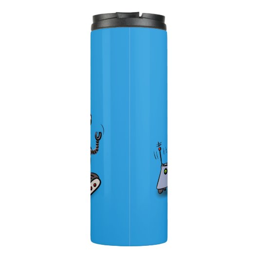 Fijne leuke robots trio cartoon thermosbeker (Achterkant)