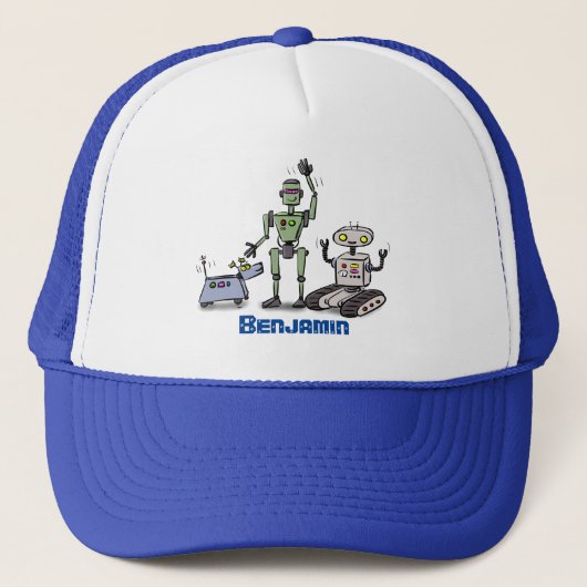Fijne leuke robots trio cartoon trucker pet (Voorkant)