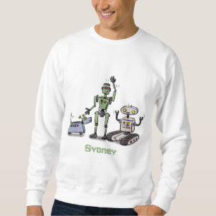 Fijne leuke robots trio cartoon trui