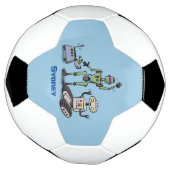 Fijne leuke robots trio cartoon voetbal (Gedraaid)