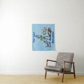 Fijne leuke robots trio cartoon wandkleed (In situ)