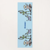 Fijne leuke robots trio cartoon yogamat (Achterkant)