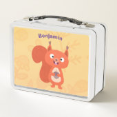 Fijne leuke rode eekhoorn cartoon illustratie (Achterkant)