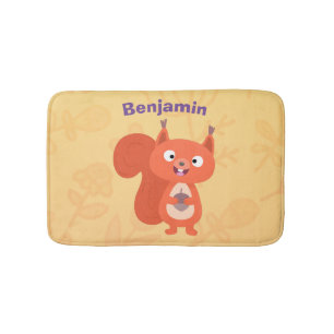 Fijne leuke rode eekhoorn cartoon illustratie badmat