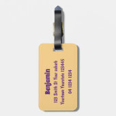 Fijne leuke rode eekhoorn cartoon illustratie bagagelabel (Achterkant verticaal)