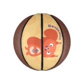Fijne leuke rode eekhoorn cartoon illustratie basketbal (Verticaal)