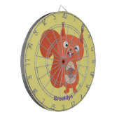 Fijne leuke rode eekhoorn cartoon illustratie dartbord (Voorkant Links)