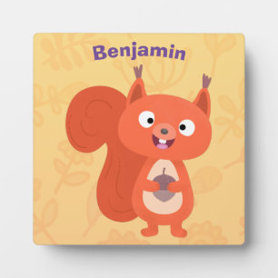 Fijne leuke rode eekhoorn cartoon illustratie fotoplaat