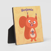 Fijne leuke rode eekhoorn cartoon illustratie fotoplaat (Voorkant)