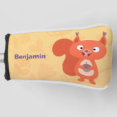 Fijne leuke rode eekhoorn cartoon illustratie golfheadcover (Voorkant)