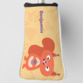 Fijne leuke rode eekhoorn cartoon illustratie golfheadcover (Draai 90)