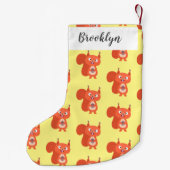 Fijne leuke rode eekhoorn cartoon illustratie kleine kerstsok (Achterkant)