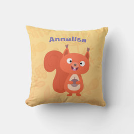 Fijne leuke rode eekhoorn cartoon illustratie kussen