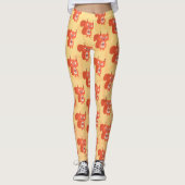 Fijne leuke rode eekhoorn cartoon illustratie leggings (Voorkant)