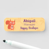 Fijne leuke rode eekhoorn cartoon illustratie naamplaatje (In situ)