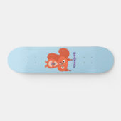 Fijne leuke rode eekhoorn cartoon illustratie persoonlijk skateboard (Horizontaal)