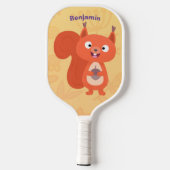 Fijne leuke rode eekhoorn cartoon illustratie pickleball paddle (Achterkant)