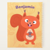 Fijne leuke rode eekhoorn cartoon illustratie planner (Achterkant)