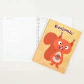 Fijne leuke rode eekhoorn cartoon illustratie planner (Display)