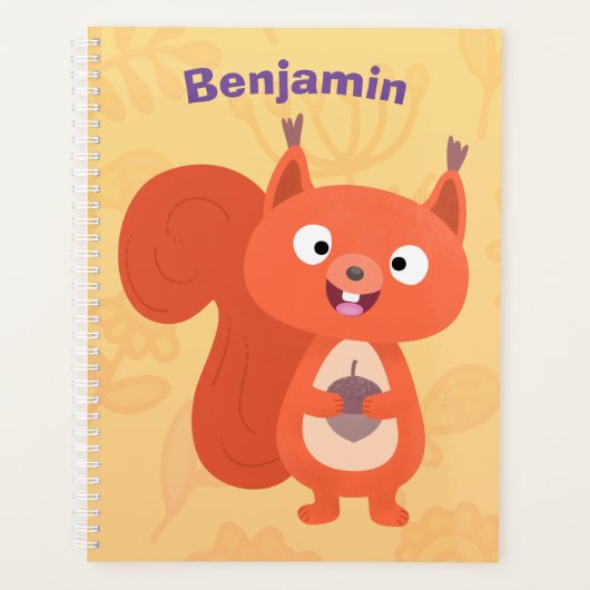 Fijne leuke rode eekhoorn cartoon illustratie planner (Voorkant)