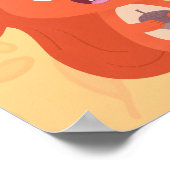 Fijne leuke rode eekhoorn cartoon illustratie poster (Hoek)