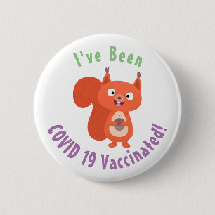 Fijne leuke rode eekhoorn cartoon illustratie ronde button 5,7 cm