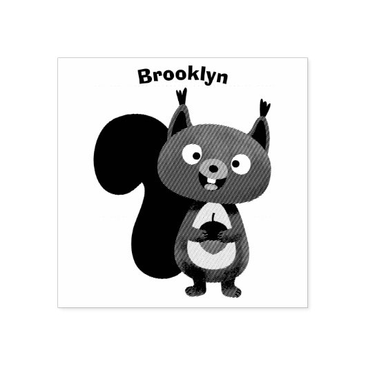 Fijne leuke rode eekhoorn cartoon illustratie rubberstempel (Afrduk)