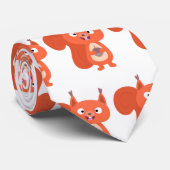 Fijne leuke rode eekhoorn cartoon illustratie stropdas (Opgerold)