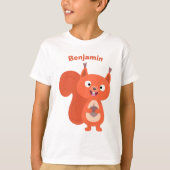 Fijne leuke rode eekhoorn cartoon illustratie t-shirt (Voorkant)