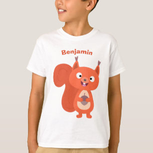 Fijne leuke rode eekhoorn cartoon illustratie t-shirt