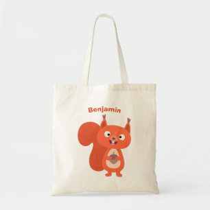 Fijne leuke rode eekhoorn cartoon illustratie tote bag