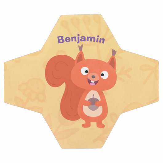 Fijne leuke rode eekhoorn cartoon illustratie voetbal (Enkel)