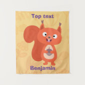 Fijne leuke rode eekhoorn cartoon illustratie wandkleed (Voorkant)