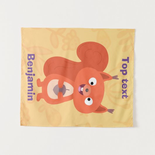 Fijne leuke rode eekhoorn cartoon illustratie wandkleed (Voorkant (horizontaal))