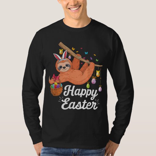 Fijne leuke sloep met Bunny-oren en Egg-jachtoorte T-shirt (Voorkant)